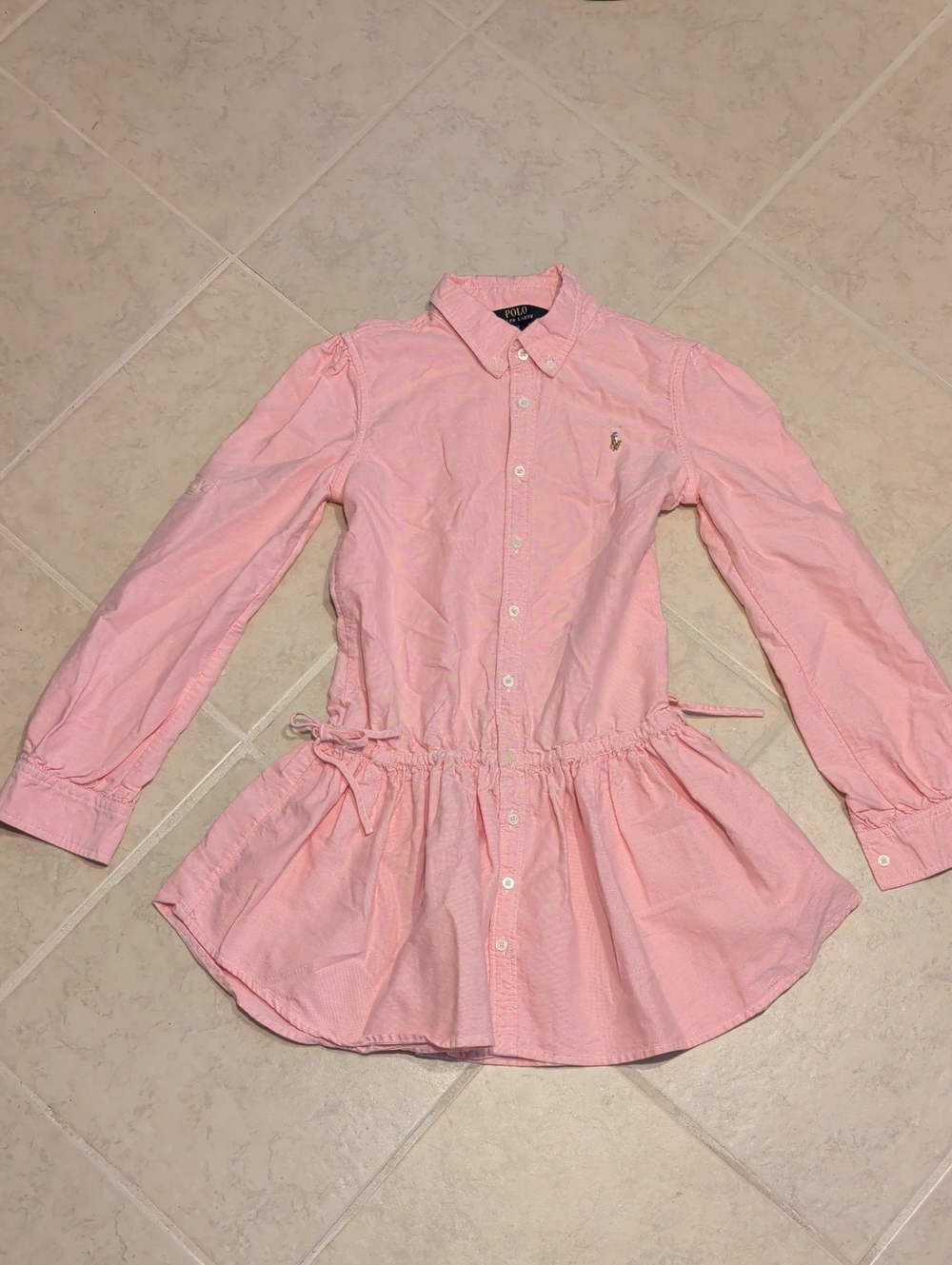 Ralph Lauren Oxford Knit Long Sleeve Bottom Down Dress